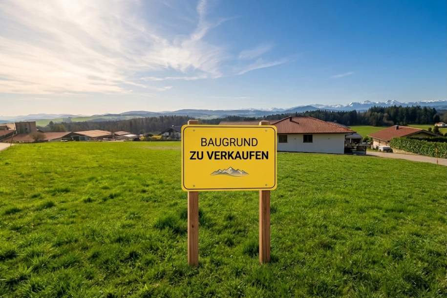 Sonniges Baugrundstück mit Weit und Gebirgsblick in Traumlage OÖ!, Grund und Boden-kauf, 5232 Braunau am Inn