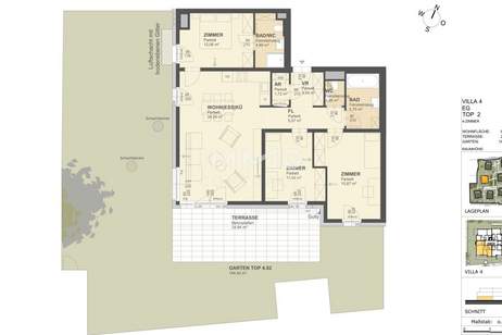 KREMSER WOHNDOMIZIL4Zi- 97qm -Gartenwohnung, Lift, Tiefgarage, in beliebter Grünruhelage, Wohnung-kauf, 265.000,€, 3500 Krems an der Donau(Stadt)