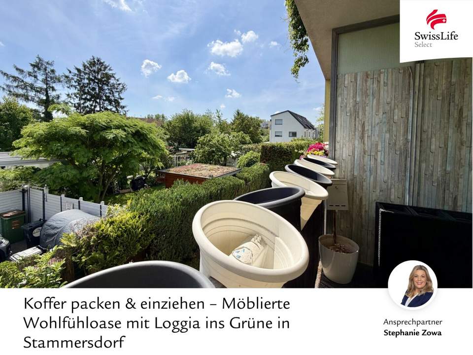 Koffer packen &amp; einziehen – Möblierte Wohlfühloase mit Loggia ins Grüne in Stammersdorf