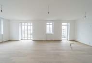 Modern gestaltete Altbauwohnung mit großzügigem Wohnbereich und südseitigen Außenflächen
