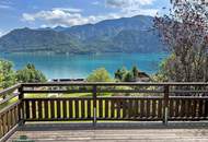 Ferienhaus mit Panoramablick und privatem Seezugang am Attersee