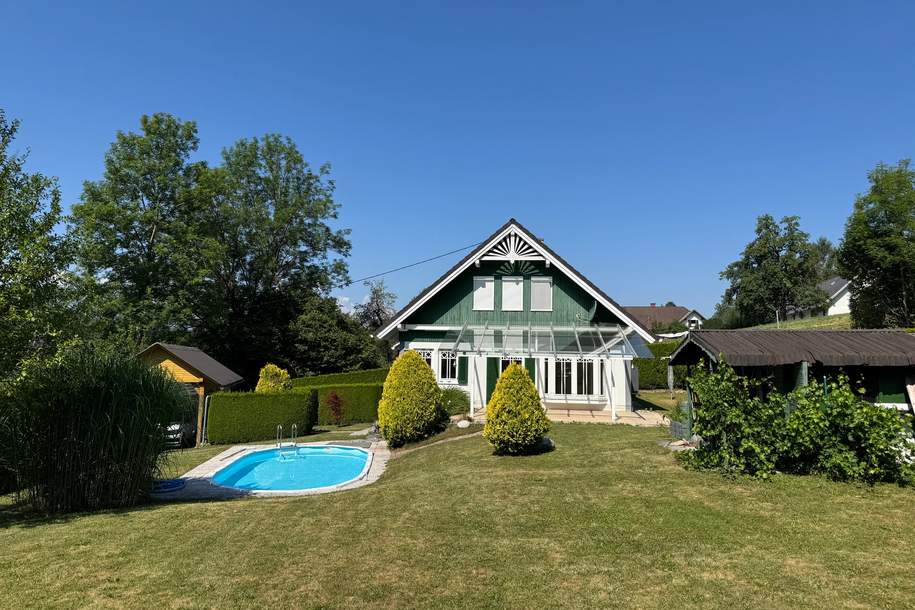Idyllisches Einfamilienhaus mit großem Grund &amp; Pool in sonniger Lage Maria Rain (Provisionsfrei), Haus-kauf, 429.000,€, 9161 Klagenfurt Land