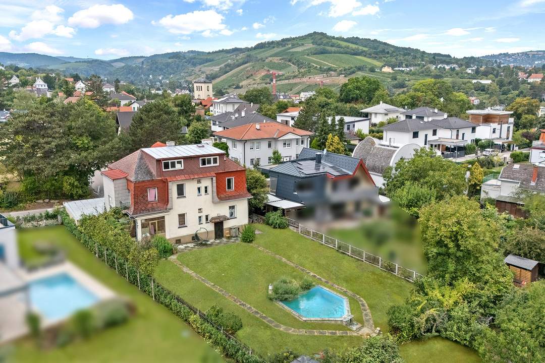 Klosterneuburg Sachsenviertel , Gründerzeitvilla mit Garage, Fern- und Weitblick zu verkaufen