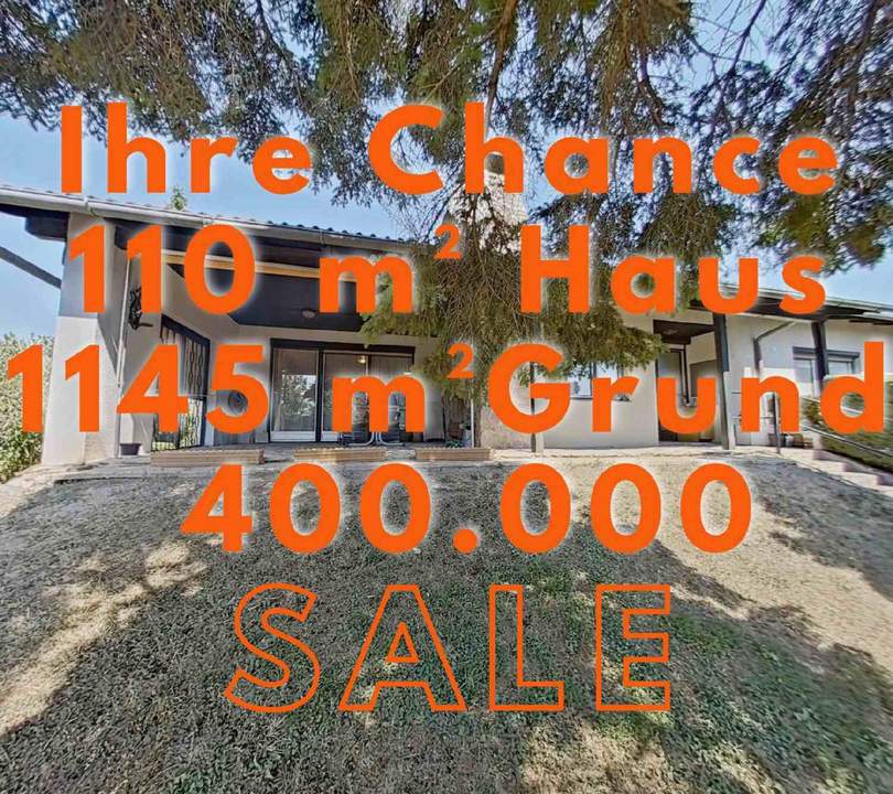 IHRE CHANCE: GEBORGENHEIT FÜR 400.000,- +3-ZIMMER-BUNGALOW +1.145 m² EIGENGRUND +GARAGE +KELLER