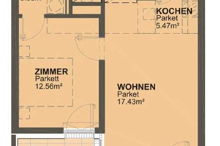 sonnige Wohnung in ruhiger Lage - nähe Marchfeldkanal, Wohnung-miete, 875,00,€, 1210 Wien 22., Donaustadt