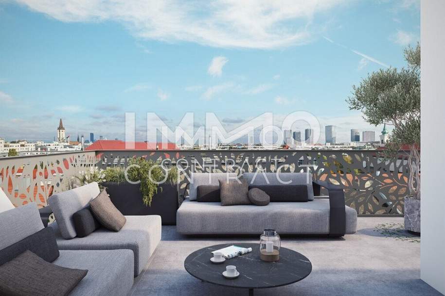 Außergewöhnliche Architektur im Neubau mit hohen Decken! 2 Terrassen auf Wohnebene! Provisionsfrei, Wohnung-kauf, 376.200,€, 1030 Wien 3., Landstraße