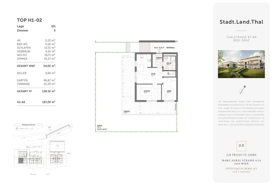 ERSTBEZUG: 3 Zimmer + 138 m² Garten/Terrasse | Graz-Gösting, Wohnung-kauf, 289.000,€, 8051 Graz(Stadt)
