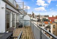 Rooftop-Wohnung über den Dächern des Siebten | 1 Min. zur Mariahilferstr. | 40m² 360°-Terrasse | Virtual Tour