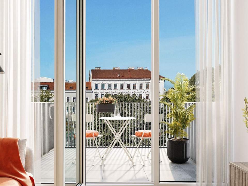 THE ARIK - Kapital trifft Klarheit – 2 Zimmer mit Balkon & Substanz