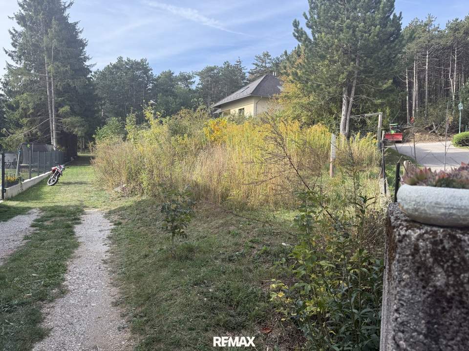 Hohe Wand-Blick: Baugrund mit Plan für 1- oder 2-Familienhaus