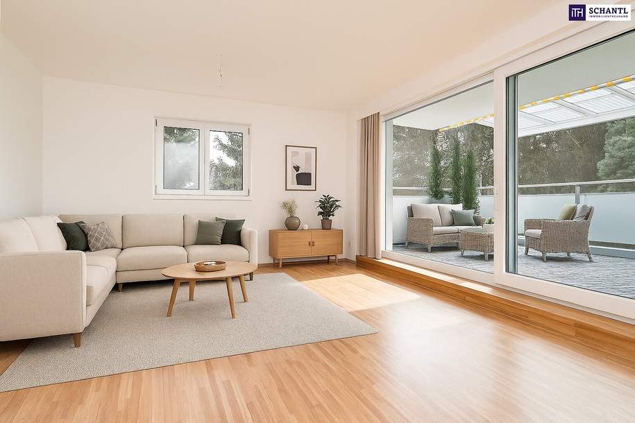 Traumhafte, lichtdurchflutete 3-Zimmer-Wohnung mit gigantischer Terrasse und Blick ins Grüne!, Wohnung-kauf, 299.900,€, 8073 Graz(Stadt)