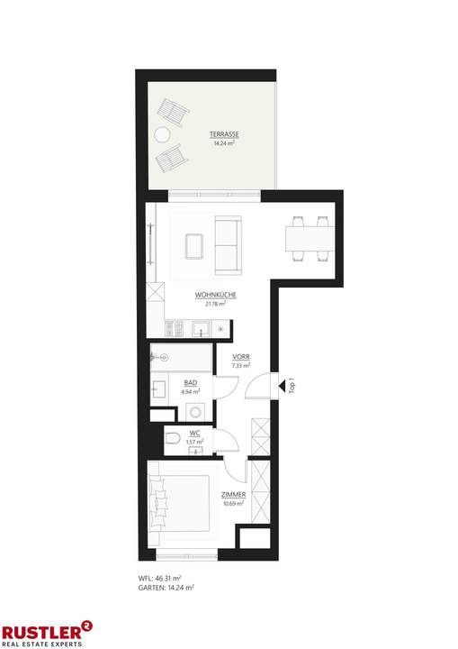 Muhr 58 | Erdgeschosswohnung mit sonniger Terrasse | Erstbezug