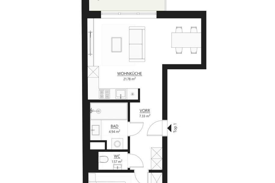 Muhr 58 | Erdgeschosswohnung mit sonniger Terrasse | Erstbezug, Wohnung-kauf, 237.000,€, 1100 Wien 10., Favoriten