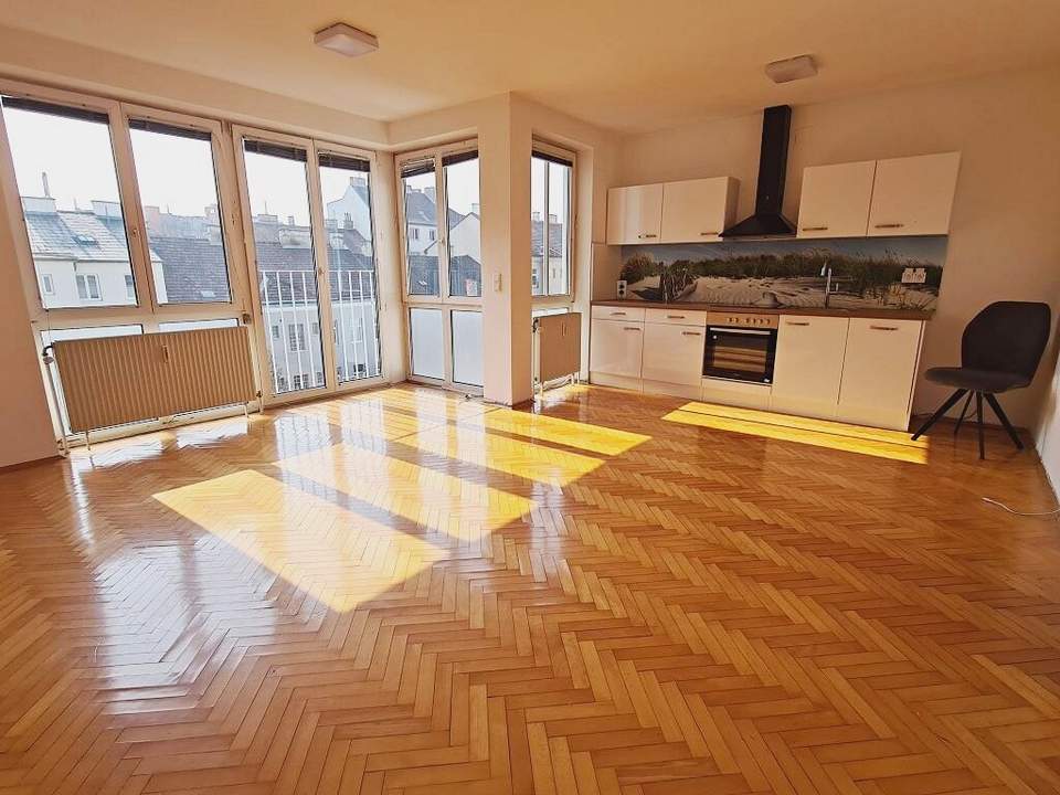 BUCHENGASSE, 41 m2 Neubau, Einzelwohnraum, Kochnische, Duschbad, Parketten, 5. Liftstock, U1-Nähe