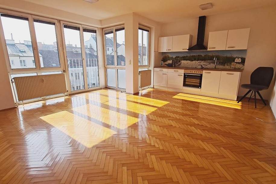 BUCHENGASSE, 41 m2 Neubau, Einzelwohnraum, Kochnische, Duschbad, Parketten, 5. Liftstock, U1-Nähe, Wohnung-miete, 650,00,€, 1100 Wien 10., Favoriten