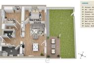 Wohnen wie in einer Ferienanlage - Erdgeschosswohnung 68,32m² mit Eigengarten und Tiefgaragenplatz