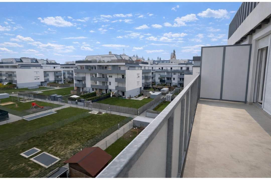 3-Zimmer-Neubauwohnung mit 14m² WESTBALKON (Abendsonne) nahe Akademiepark