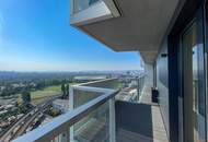 Marina Tower: Über den Dächern Wiens – vermietete 3-Zimmer-Eckwohnung im 22. Stock mit Loggia und Weitblick
