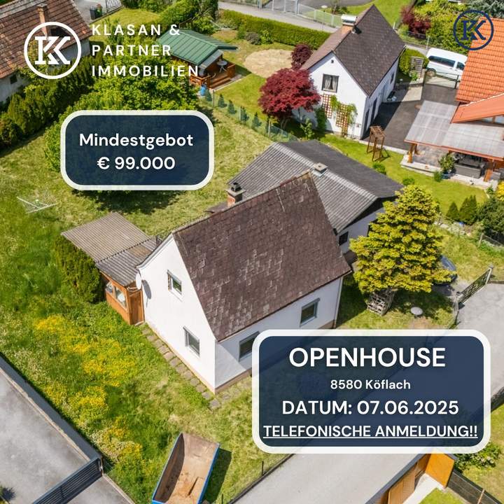 OPEN HOUSE am 07.06.2025 Charmantes Einfamilienhaus mit großem Garten & großem Potenzial in Köflach