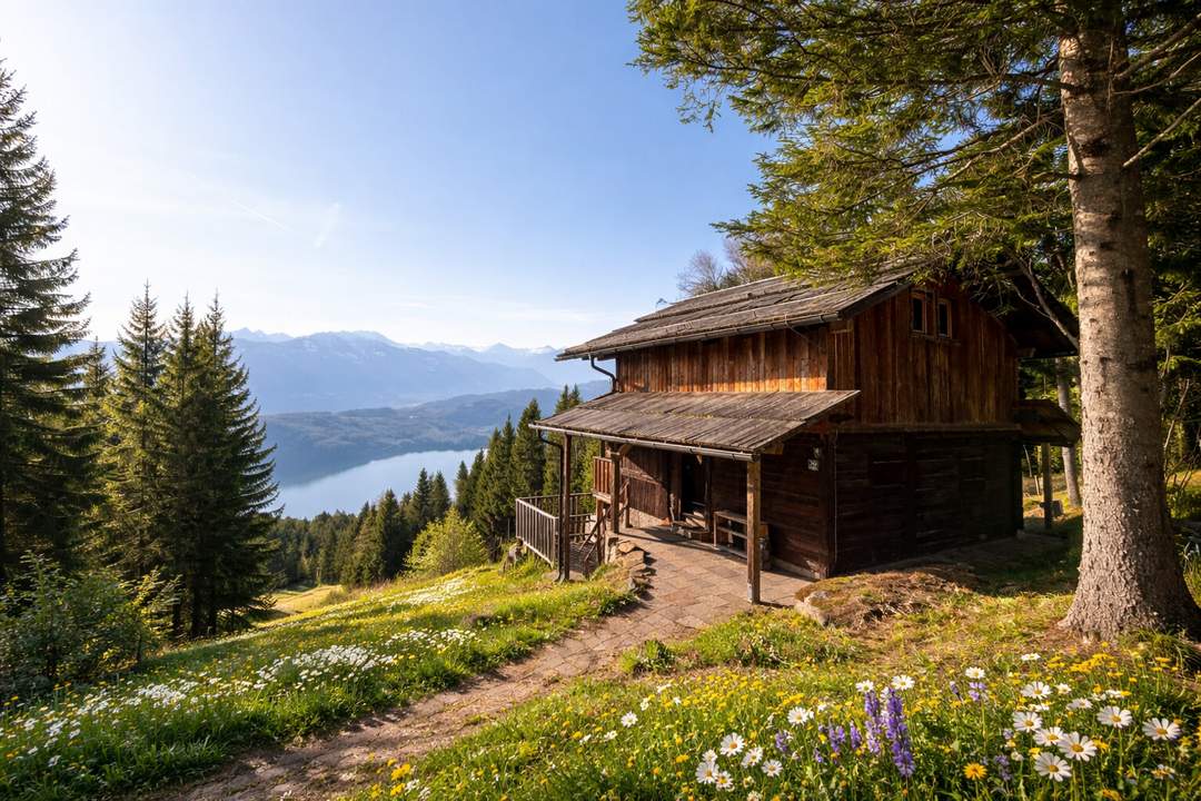 Hideaway hoch über dem Millstätter See mit fantastischem Blick auf den See und die Bergwelt
