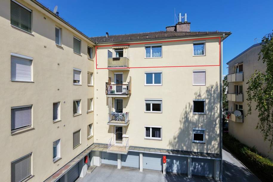 Ruhige Lage mit Blick ins Grüne - Stilvoll möblierte 2,5-Zimmer-Wohnung mit Balkon, Wohnung-kauf, 219.000,€, 8010 Graz(Stadt)