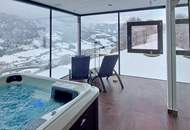 Neubau Ski amadé, am Grünland mit Panoramablick auf die Alpen