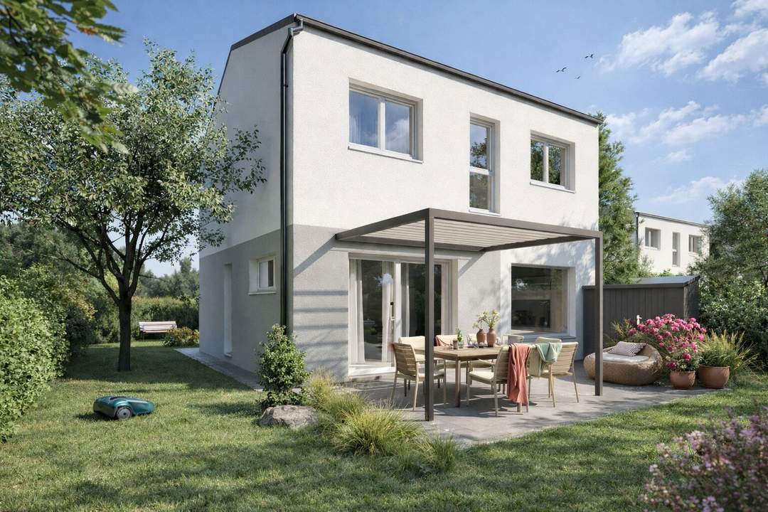 Nachhaltiges Ziegelmassiv-Niedrigenergiehaus | PV-Anlage, LWP, Eigengarten &amp; Carport