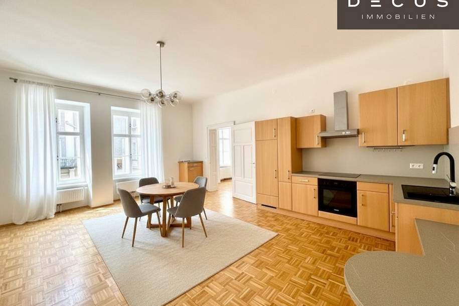 | GERÄUMIGE 4- ZIMMER-WOHNUNG | WG - TAUGLICH | CA. 120m² | 1. OG | HELL &amp; GEMÜTLICH | NÄHE KUNSTHAUS | TOP LAGE | SEHR ZENTRAL, Wohnung-miete, 1.482,57,€, 8020 Graz(Stadt)