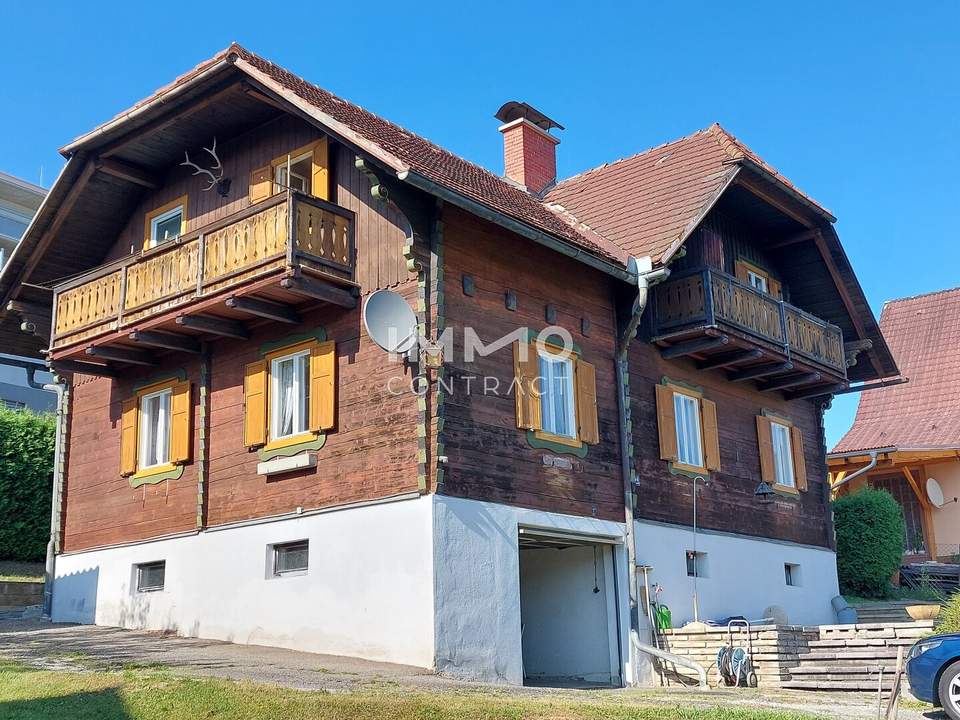 EINZIGARTIGE GELEGENHEIT IN KAPFENBERG SAN.BED. HOLZBLOCKHAUS MIT SCHÖNEM GRUND UND FERNBLICK UM € 175.000,--