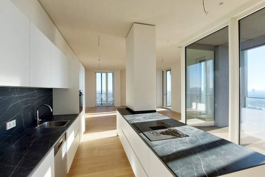 Exklusiver 3-Zi.-Erstbezug mit Sauna &amp; Skylineblick, Wohnung-miete, 1.255,00,€, 1220 Wien 22., Donaustadt
