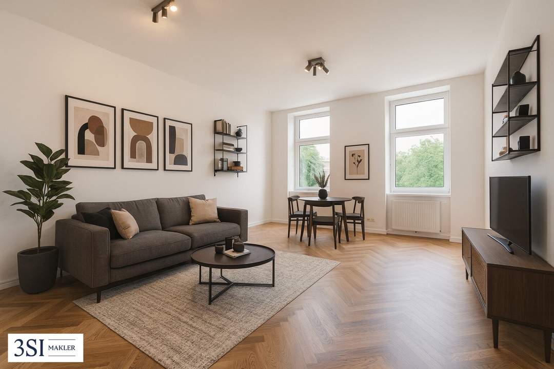 Elegante 3-Zimmer-Wohnung mit Parkblick – Erstbezug im revitalisierten Altbau
