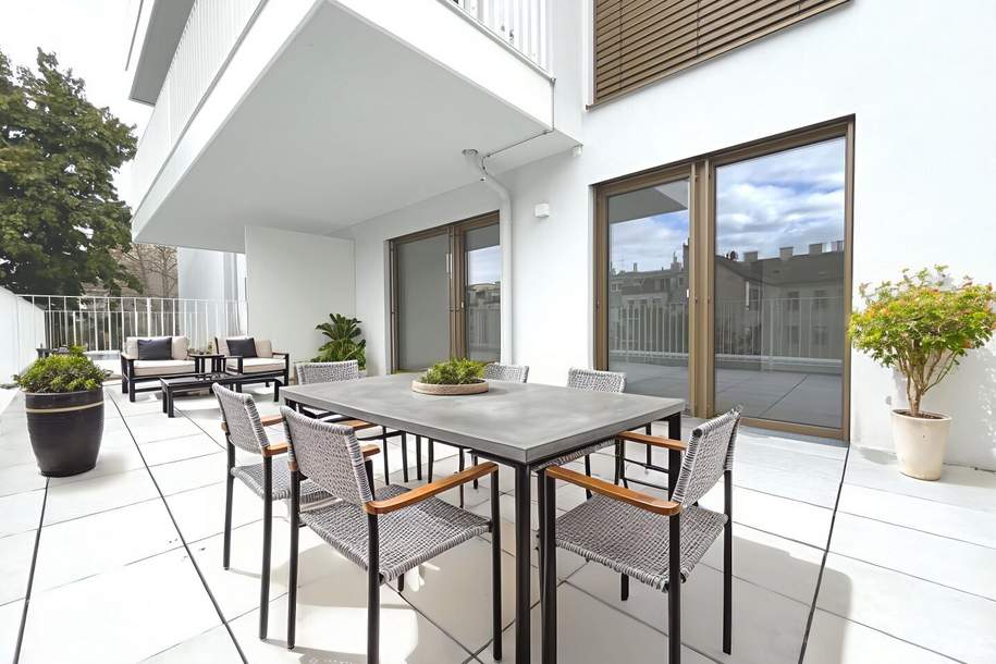1180! TERRASSENTRAUM im ERSTBEZUG! 3-Zimmer Wohnung mit grosser Terrasse und Tiefgaragenplatz!, Wohnung-miete, 2.050,00,€, 1180 Wien 18., Währing