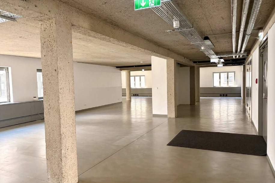 Urbanes Arbeiten im Industrial-Chic: Exklusives Büro mit Open-Space-Flair und Innenhof-Balkon, Gewerbeobjekt-miete, 7.945,70,€, 1030 Wien 3., Landstraße