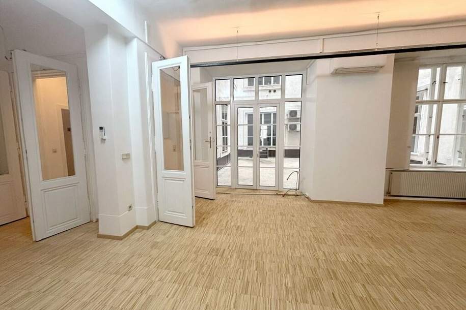 Provisionsfrei für den Mieter! Klimatisiertes Loftiges Büro 160qm Belle Etage , elegant neu saniert! Hofbenützung, Gewerbeobjekt-miete, 2.785,26,€, 1010 Wien 1., Innere Stadt