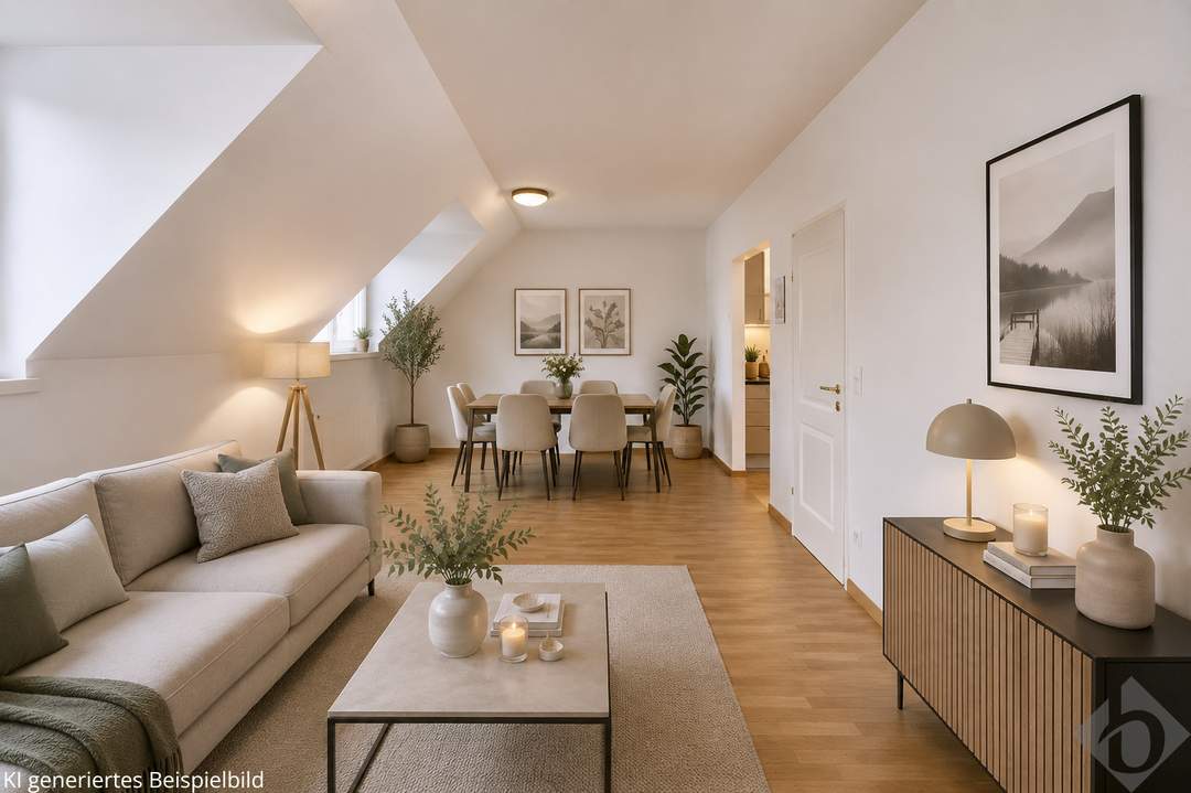 Traumlage Freisaal: Gepflegte Zweizimmerwohnung im Dachgeschoss
