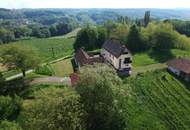 Herrliche Alleinlage: Großzügiges Einfamilienhaus (155m²) mit ehemaligem Wirtschaftsgebäude inmitten der Weinberge mit Blick auf Schloss Kapfenstein!