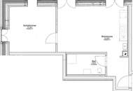 TÜRKENSCHANZPARK, Gregor-Mendel-Straße, 43 m2 Dachgeschoß, 2 Zimmer, Komplettküche, Duschbad, Parketten, Ruhelage
