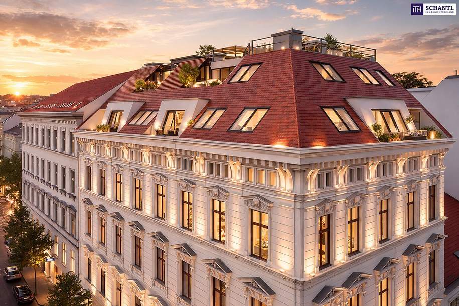 AKTIONSPREIS + Provisionsfrei! Luxuriöses Penthouse in Bestlage: Private Liftfahrt - 50 m² Sonnenterrasse - 5 Zimmer + Garage! Genial, Wohnung-kauf, 2.150.000,€, 1070 Wien 7., Neubau