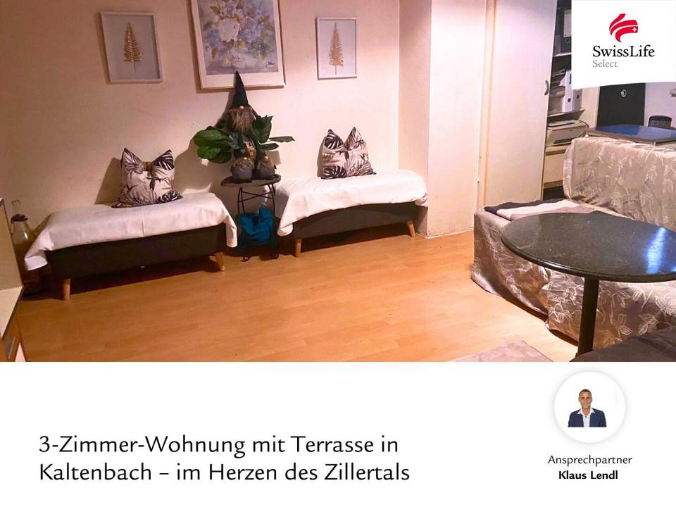 Diese Immobilie wird im Rahmen eines Leibrentenmodells mit lebenslangem Wohnrecht angeboten: 3-Zimmer-Wohnung mit Terrasse in Kaltenbach – im Herzen des Zillertals.