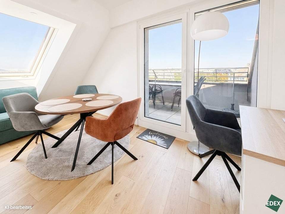 Bauteilaktivierung für angenehmes Raumklima I Dachgeschosswohnung mit 9,5 m² Terrasse | 2 Zimmer | U3 Kendlerstraße in 1 Gehminute