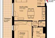 Moderne 2-Zimmer-Wohnung mit großer Terrasse nahe U1 Kagraner Platz