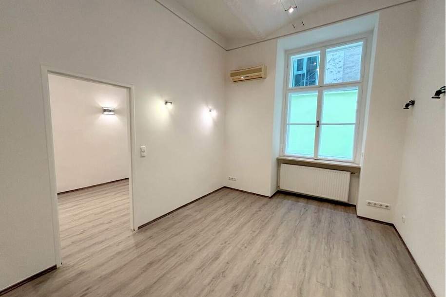 Provisionsfrei für den Mieter! Klimatisiertes 45m² EG-Büro, 60m² Hof-Terrasse!, Gewerbeobjekt-miete, 1.405,49,€, 1010 Wien 1., Innere Stadt