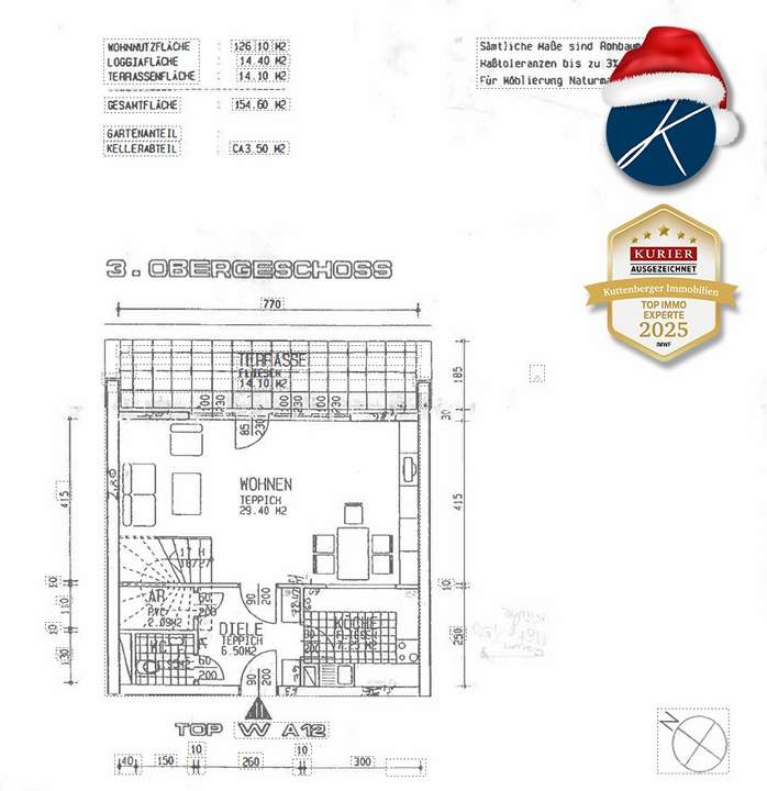 4-Zimmer-Wohnung mit Terrasse und Loggia mit Blick über Krems