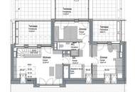 PROVISIONSFREI – Klimatisierte 5 Zimmer-Dachmaisonette inklusiver moderner Wohnküche, mit 4 Terrassen und Garagenplatz