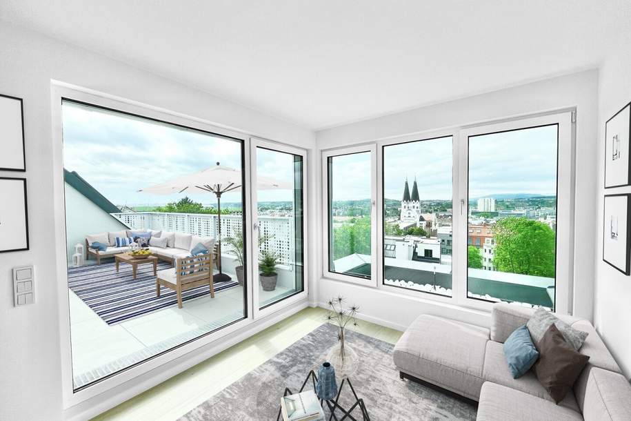 DACHTRAUM - ERSTBEZUG mit großer TERRASSE + GARTEN + GARAGE in 1140 WIEN, Wohnung-kauf, 749.900,€, 1140 Wien 14., Penzing