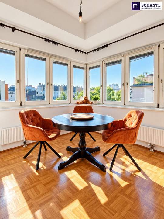 Endlich zu Hause! Helle 3-Zimmer-Wohnung mit Charme & gemütlicher Essecke! Sonniges Wohnzimmer mit viel Platz für die ganze Familie! Ruhige Lage nähe Neuer Donau