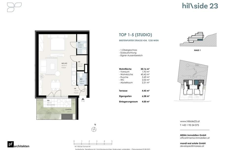 Singlehit! Schicke 1-Zimmer-Gartenwohnung zu verkaufen!, Wohnung-kauf, 274.500,€, 1230 Wien 23., Liesing