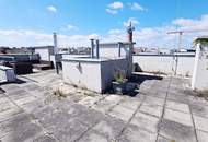 TERRASSENHIT, U1-NÄHE, 84 m2 Dachgeschoß mit 30 m2 Terrasse, 2 Zimmer, Wohnküche, 2 Bäder, Parketten, Viktorgasse