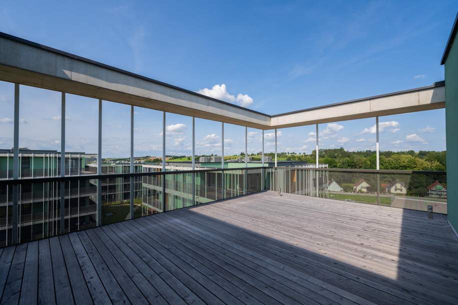 EXKLUSIVE PENTHOUSE-WOHNUNG – 63 m² DACHTERRASSE – SOFORT VERFÜGBAR! Luxuriöses Penthouse inkl. Tischler-Küche, zwei Dachterrassen und TG-Stellplatz!, Wohnung-kauf, 297.500,€, 4540 Steyr-Land