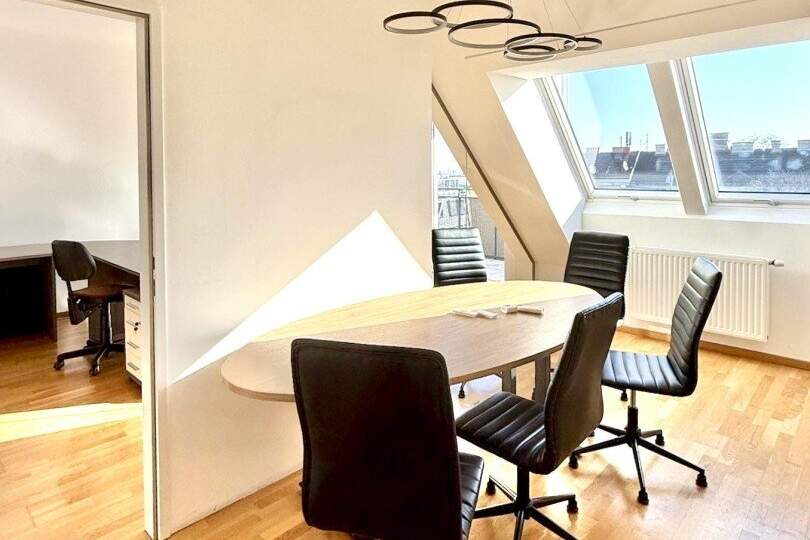 Möbliertes Dachgeschossbüro in Toplage – ideal für Startups & kleine Unternehmen, Gewerbeobjekt-miete, 2.151,00,€, 1120 Wien 12., Meidling